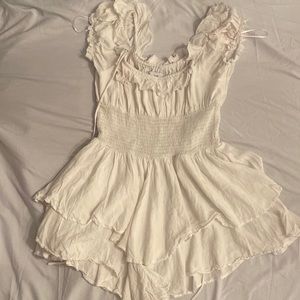 White cute mini dress